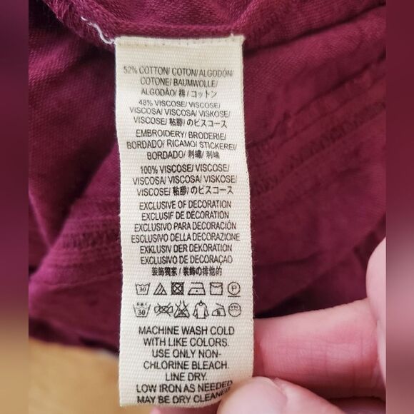 🍂 FREE PEOPLE 🍂 | 'All My Life' Embroidered Minidress - [size XS in Wine] - Picture 15 of 15